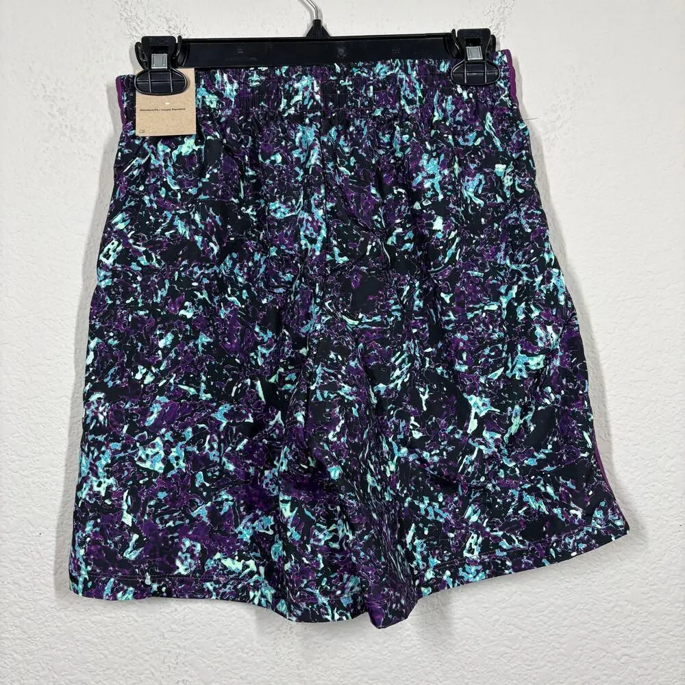 Nike Boys Large Standard Fit Multi Printed Shorts‎ Black Viotech Elastic Waist
